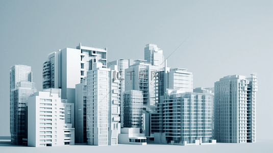 立体生物模型背景图片_立体高楼建筑模型