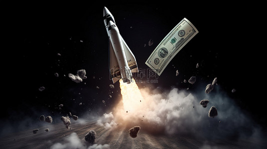 火箭發射背景图片_为商业向月球发射 3D 火箭