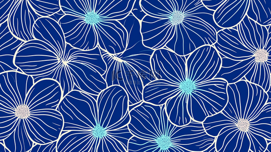 蓝色平铺简约纹理小花的背景图10