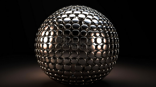 立方体形成在 3D 渲染中创建闪闪发光的金属球体