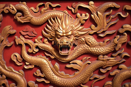 北京模版背景图片_墙上的彩色木雕
