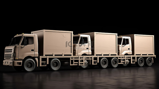 预告公众号首图背景图片_运输纸板箱的 3d 卡车