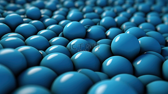 3D 渲染的蓝色球体图案，具有极简主义风格