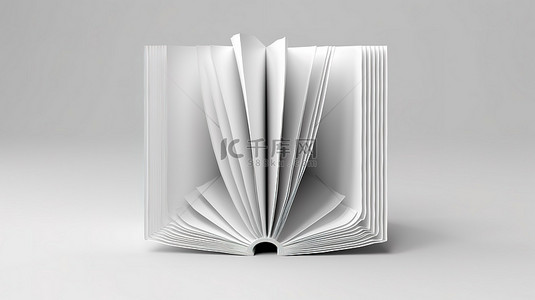 红色中秋首页背景图片_空白背景上白色覆盖的打开书籍模型的 3D 渲染，具有可用的设计空间