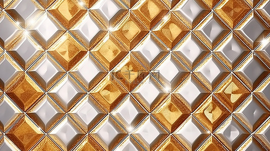 优雅的钻石玻璃马赛克瓷砖图案，打造奢华迷人的 3D 墙壁纹理