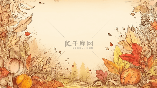 秋天卡通植物背景