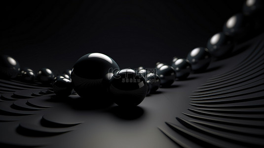 有光泽的背景图片_抽象 3D 渲染中有光泽的黑色球体