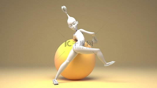 男性人物背景图片_概念 3D 人物与快乐的瑜伽动作一起跳舞