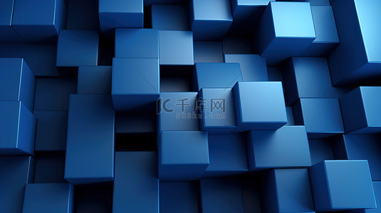简单的蓝色几何图案壁纸，具有 3D 触摸效果