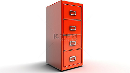 行政背景图片_白色背景上传统文件柜的独立 3D 渲染