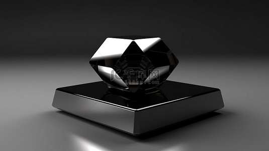 令人惊叹的 3D 渲染中的阿斯彻切割黑玛瑙宝石