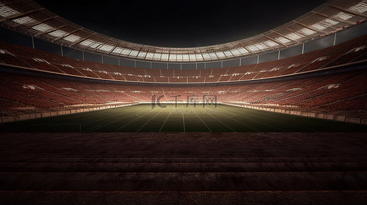 令人惊叹的体育场背景 3D 插图
