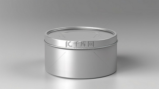 3D 渲染拉丝铝金属罐，带塑料盖