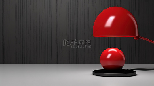 酒店红色背景背景图片_带有红色色调 3d 图标的单色单色台灯