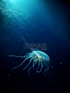 水母海底世界日光光线广告背景