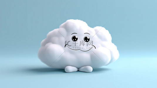 可爱的笑脸背景图片_可爱的3D卡通云渲染
