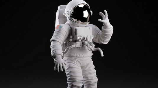思考图背景图片_3d 渲染疲惫的白人宇航员用问号手势图思考