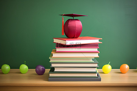 水果教育背景图片_恭喜毕业生，有一个苹果