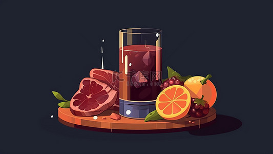 水果果肉果汁背景图片_食物食品美食木板
