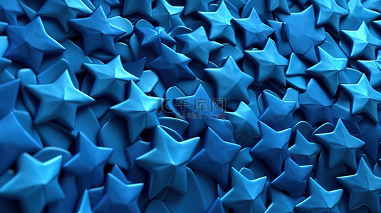 复古蓝色花背景图片_3D 渲染中的蓝色星空图案