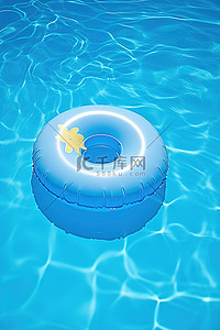 钓鱼浮标背景图片_游泳池中的充气水上浮标