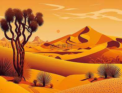 沙漠自然景观背景