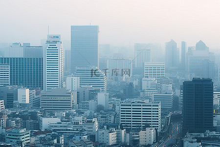 大城市背景图片_首尔市容的大城市 一个拥有许多高楼和几座建筑物的城市