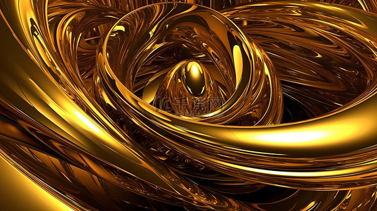 灯金色背景图片_3D 渲染中闪闪发光的金色抽象背景