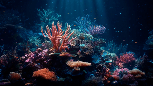 活珊瑚橘背景图片_海底珊瑚奇幻美丽背景