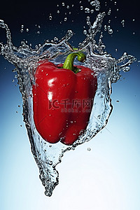 水里的气泡背景图片_红辣椒掉进水里