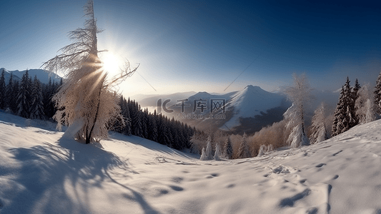 冬季冬天你好背景图片_冬天山脉背景