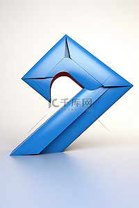 蓝纸箭头和电子邮件标志
