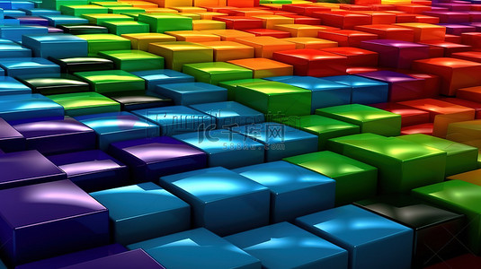 3d积木背景图片_3d 渲染中色彩鲜艳的建筑块