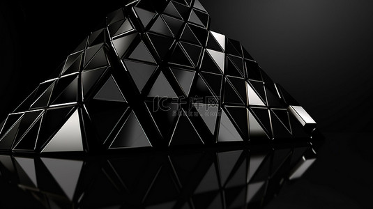 3d 渲染中的现代三角形黑色背景
