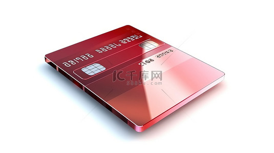 信用卡平放背景图片_白色背景隔离信用卡的 3d 渲染