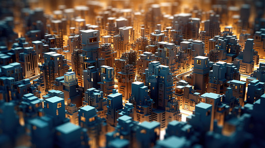 现代城市景观的插图 3D 概念