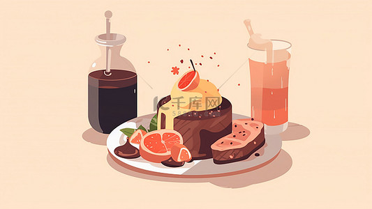 简约面包背景图片_食物饮料食品扁平