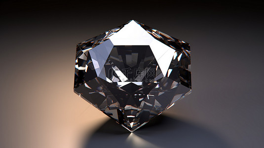 黑钻石背景图片_3D 渲染中的辐射黑钻石宝石