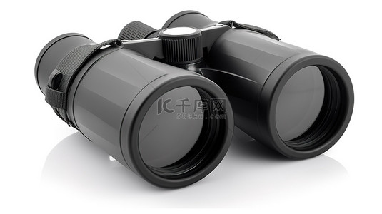 间谍背景图片_白色背景隔离双筒望远镜的 3d 渲染