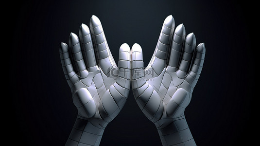 张开的手掌背景图片_3d 卡通手形成心形手势，袖子中张开手掌