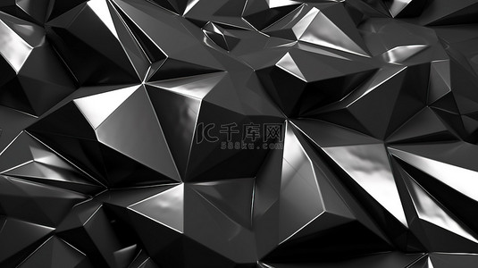 科技感网格背景背景图片_低聚金属表面令人惊叹的 3D 抽象渲染