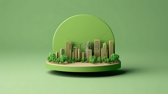 城市空间绿色设计样机模板的渲染
