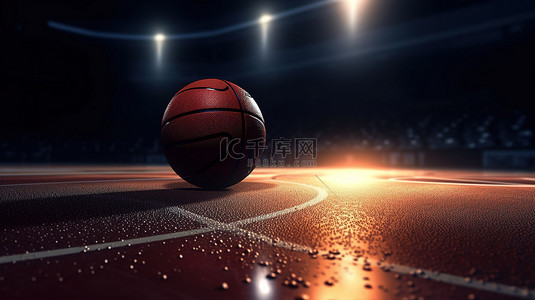 夏季青少年篮球 3d 渲染背景