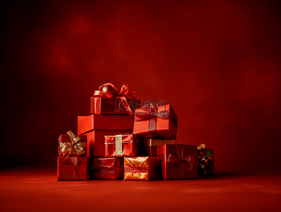 红色包装盒背景图片_红色礼盒节礼日广告背景