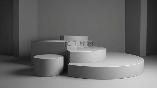 3d灰色背景图片_以风格 3D 灰色讲台展示背景推广产品