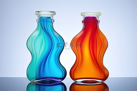 彩色多色背景图片_多色香水瓶 彩色弧形瓶 香水瓶