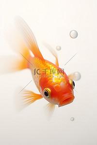 背景金鱼背景图片_白色背景上的小橙色金鱼