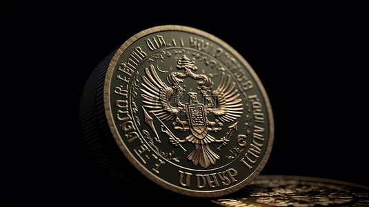在俄罗斯和乌克兰之间的冲突中可视化经济的未来 3d 渲染俄罗斯卢布硬币