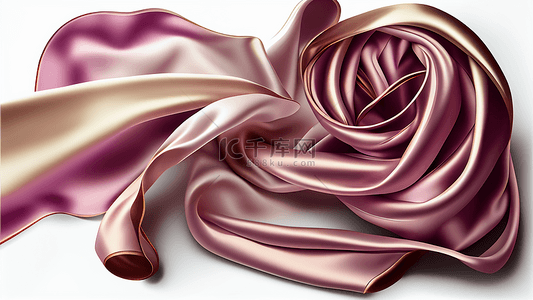 粉红色花朵边框背景图片_丝绸粉红色光泽流畅背景