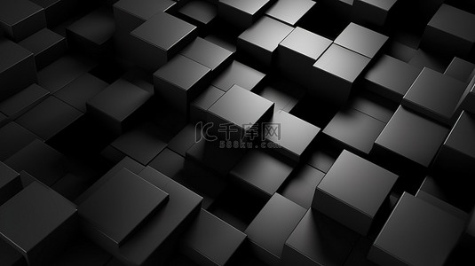 一家三代背景图片_黑色几何背景的三维渲染